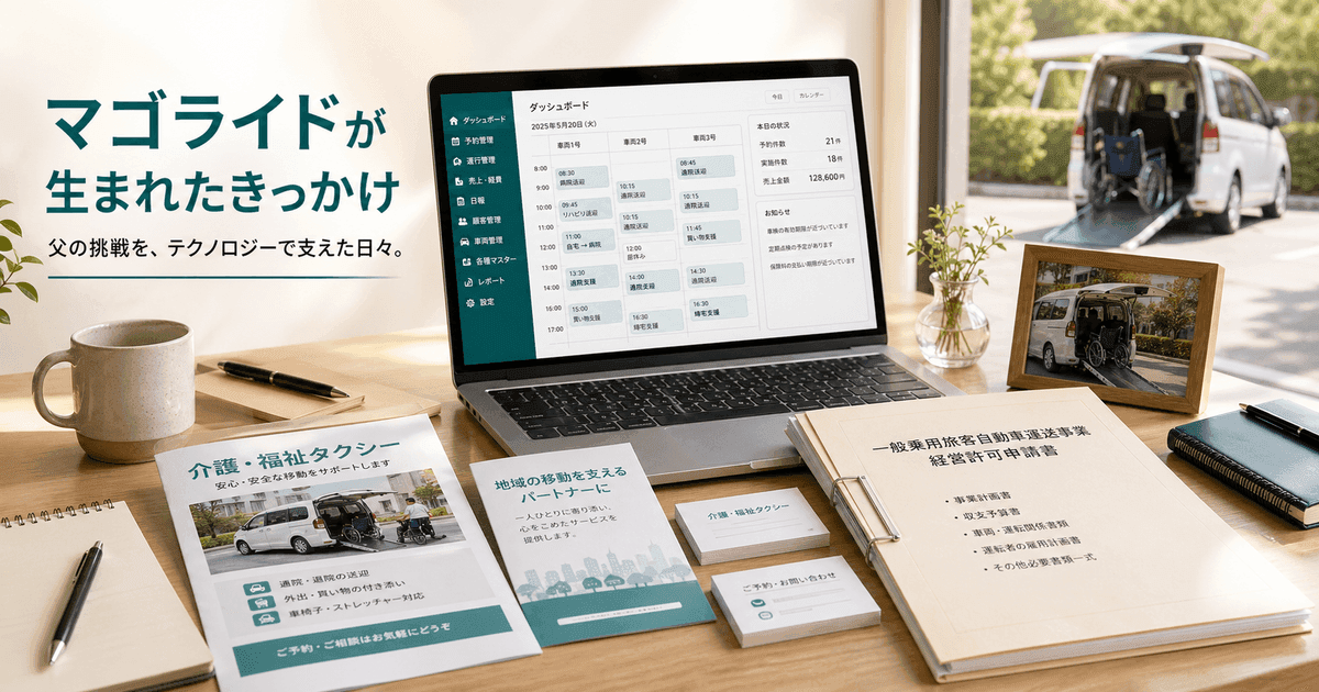 親父の「福祉タクシー開業」を、息子が手伝った話 ── 介護タクシー業務管理アプリ「マゴライド」が生まれたきっかけ