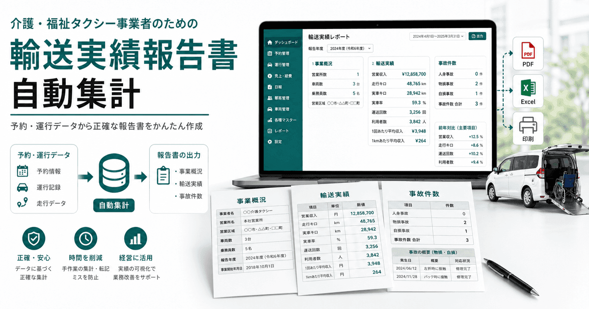 輸送実績報告書の書き方【記入例あり】|タクシー・介護タクシーの第4号様式と提出期限